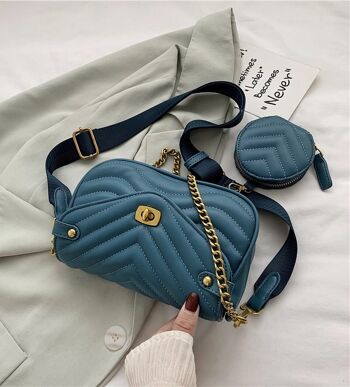 AnBeck 'Miss Trendy' Petit sac à bandoulière bidirectionnel (Bleu) 3