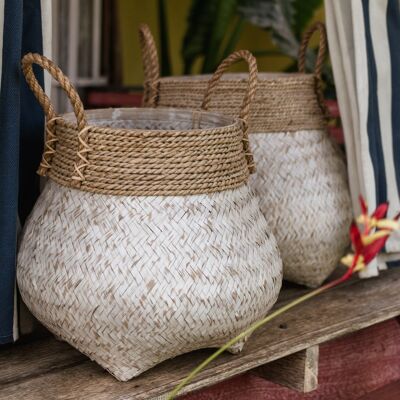 basket | laundry basket | Plant basket BENOA made of bamboo and seagrass (3 sizes)