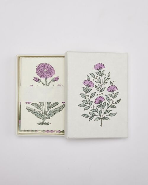 Boxed Artisan Notecard Set - BNS Malika Lilac
