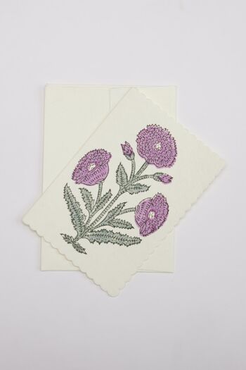 Ensemble de cartes de correspondance artisanales en boîte - BNS Malika Lilas 4