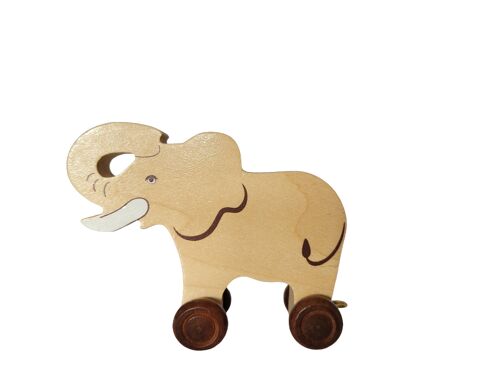 Wooden Elephant Front Natural