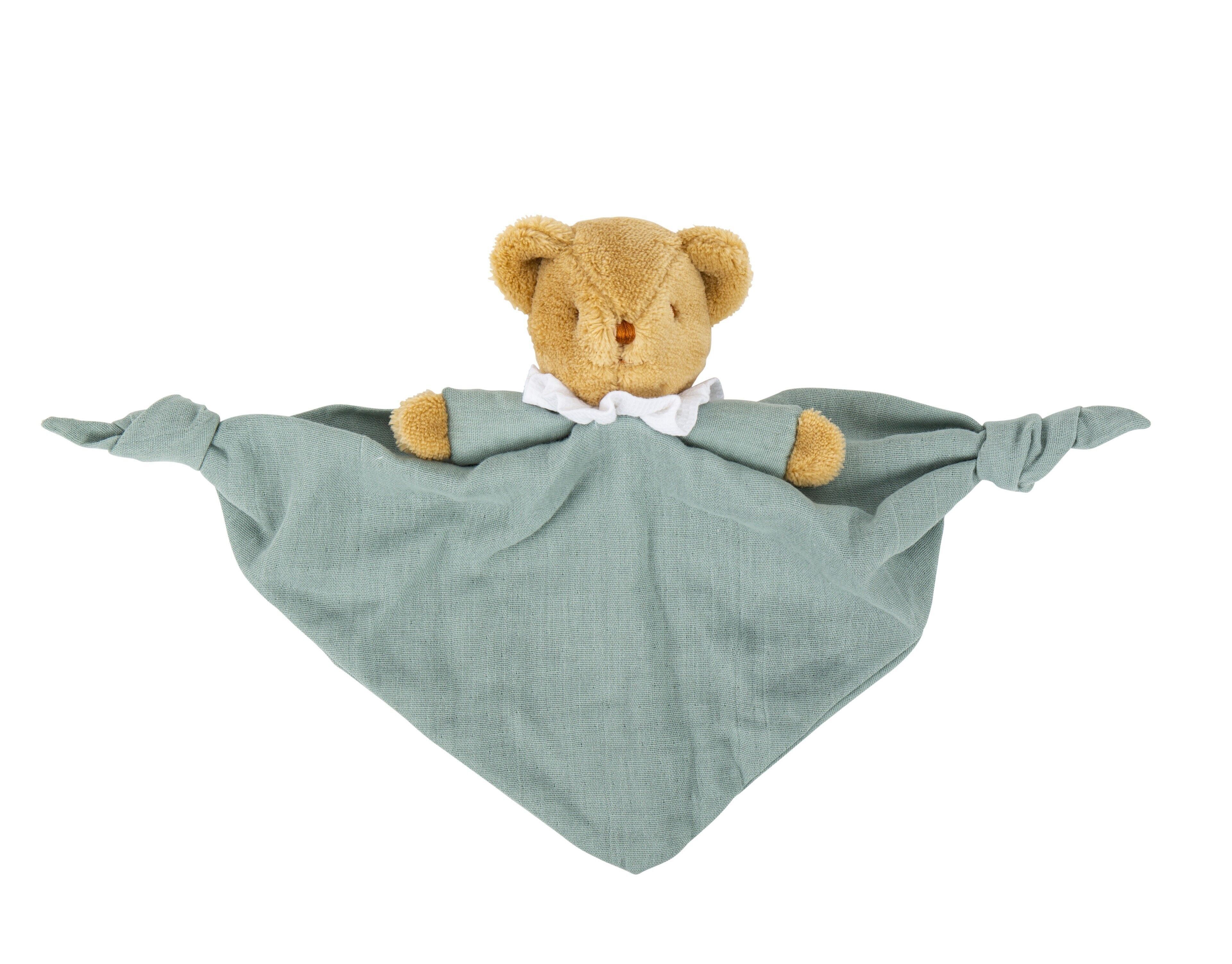 Ours Triangle Soft Toy with Rattle 20Cm - Celadon Organic Cotton