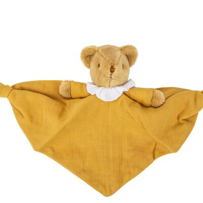 Ours Triangle Soft Toy with Rattle 20Cm - Organic Cotton Curry