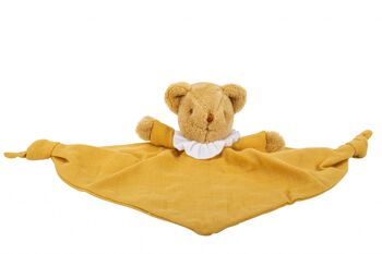 Ours Triangle Doudou avec Hochet 20Cm - Coton Bio Curry 2