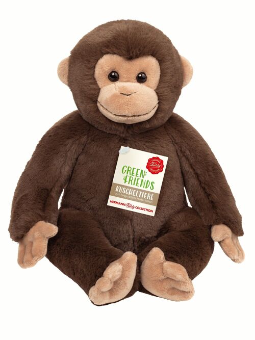 Peluche Singe Assis Marron