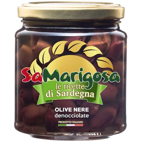 Olive nere denocciolate  Vaso 280 g
