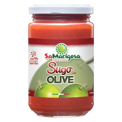 Tomato sauce with green olives jar 300 g