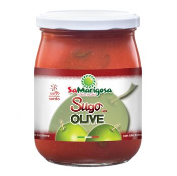 Sauce tomate aux olives vertes pot 500 g