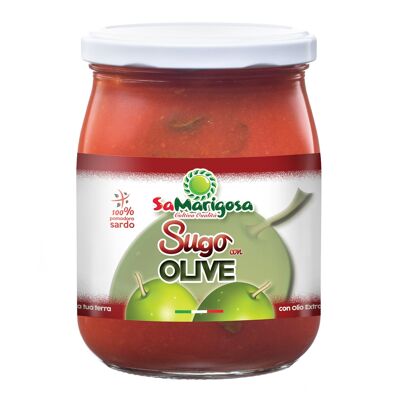 Tomato sauce with green olives jar 500 g