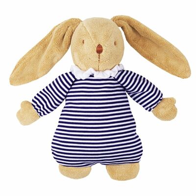 Lapin Nid d'Ange Doudou Musical - Marinière 25Cm- Pâques