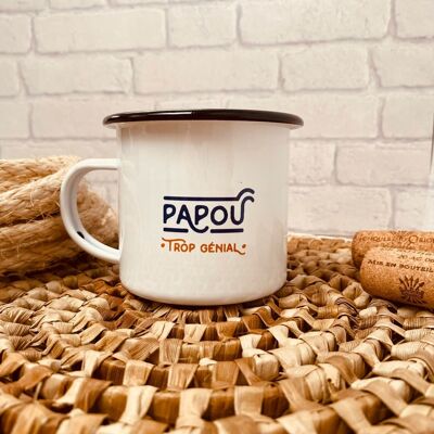 Enamel mug - too awesome papou