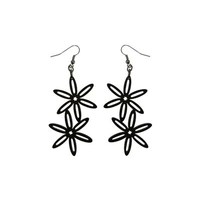 Double Perforated Daisies Earrings in plexiglass