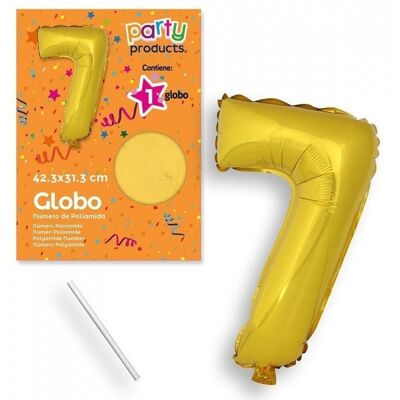 Globo Poliamida 45 cm nº 7 oro