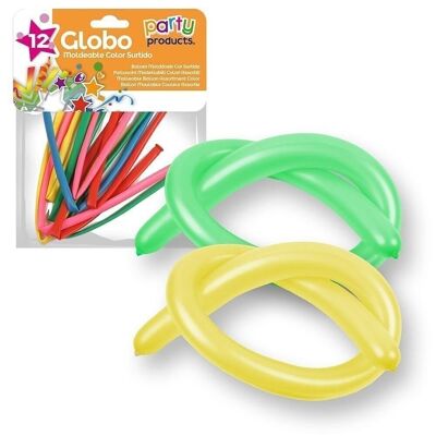Pack 12 globos moldeables 1mt colores