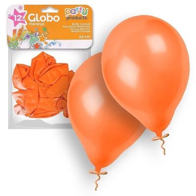 Pack 12 globos naranja 23 cm