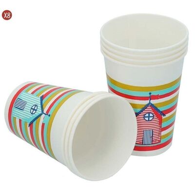 Pack 8 vasos cartón Casita 200 ml