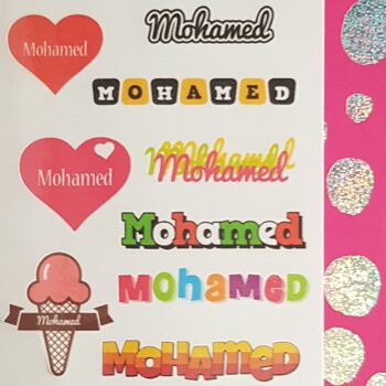 Stickers À Personnaliser Avec Le Prénom Mohamed : Ajoutez Une Touche Unique À Votre Quotidien 4