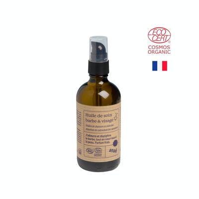 Beard and face care oil with organic hemp oil 100 ml