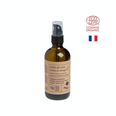 Olio per la cura della barba e del viso con olio di canapa biologico 100 ml