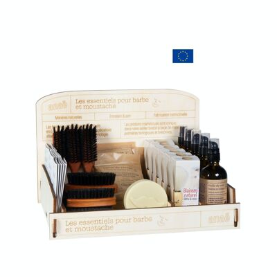 Display care and accessories for beard and mustache
