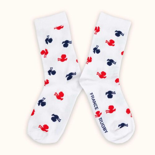 Chaussettes France Rugby - Allover Blanc