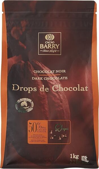 CACAO BARRY 7500 Pépites de Chocolat 50% Min. Cacao 1 kg 1