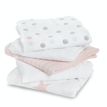 aden + anais™ essentials Lot de 5 carrés de mousseline de coton 5