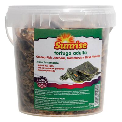 SUNRISE TORTUGA ADULTA OMENA, ANCHOAS, GAMMARUS,STICKS 250 g