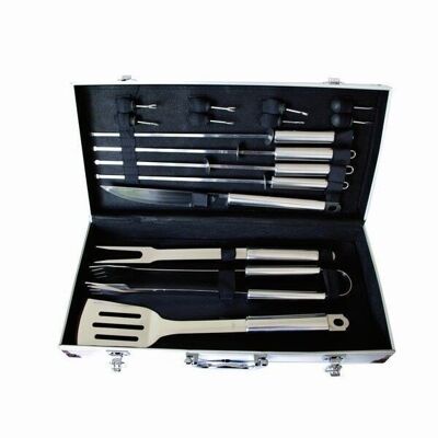 VALISE METAL 16 PIECES BARBECUE