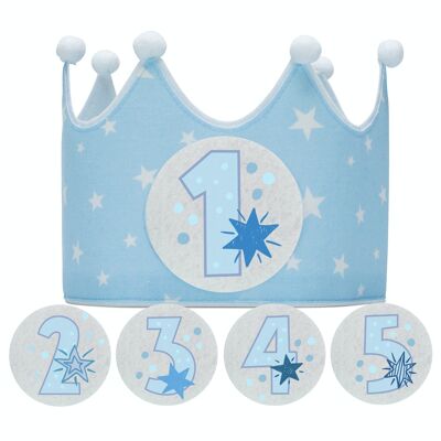 Interchangeable crown of numbers 1 to 5 years "Blue Star"
