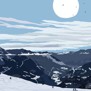 Affiche montagne, Snowkite, Briançon 2