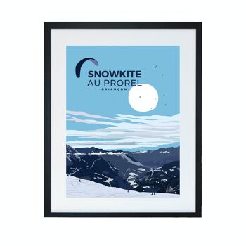 Affiche montagne, Snowkite, Briançon 3