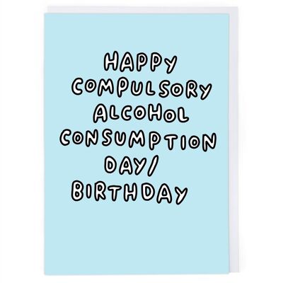 Tarjeta de cumpleaños del día del consumo de alcohol