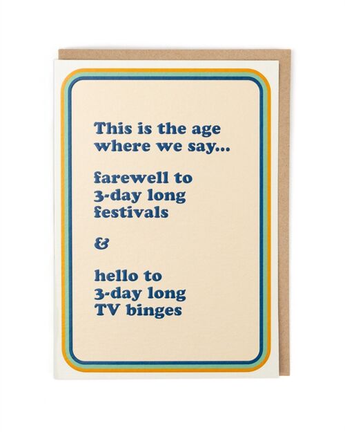 The Age Where We Say Birthday Card