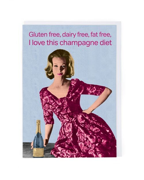 Champagne Diet Birthday Card