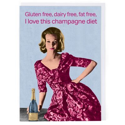 Champagne Diet Birthday Card