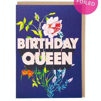 Carte d'anniversaire déjouée de la reine d'anniversaire
