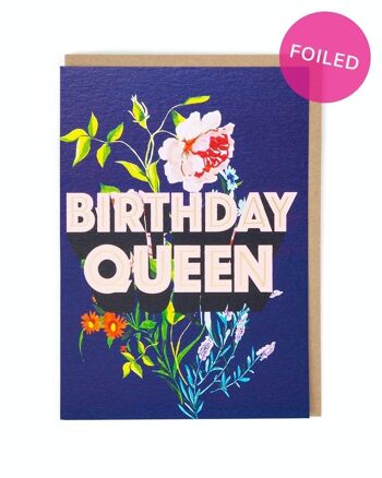 Carte d'anniversaire déjouée de la reine d'anniversaire 1
