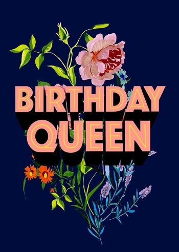 Carte d'anniversaire déjouée de la reine d'anniversaire 2