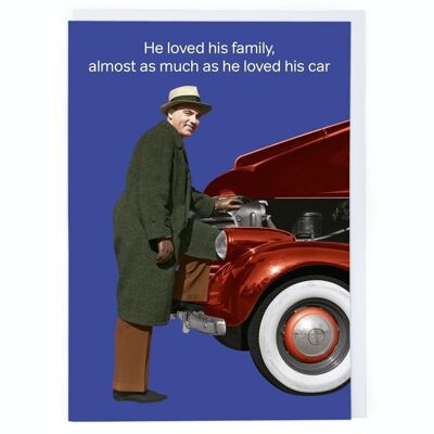Liebte sein Auto Grußkarte