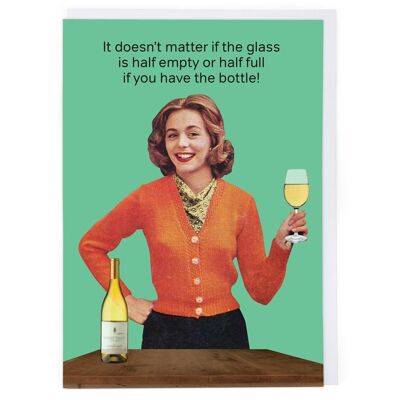 Glass Half Full Greeting Card