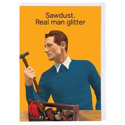 Real Man Glitter Greeting Card