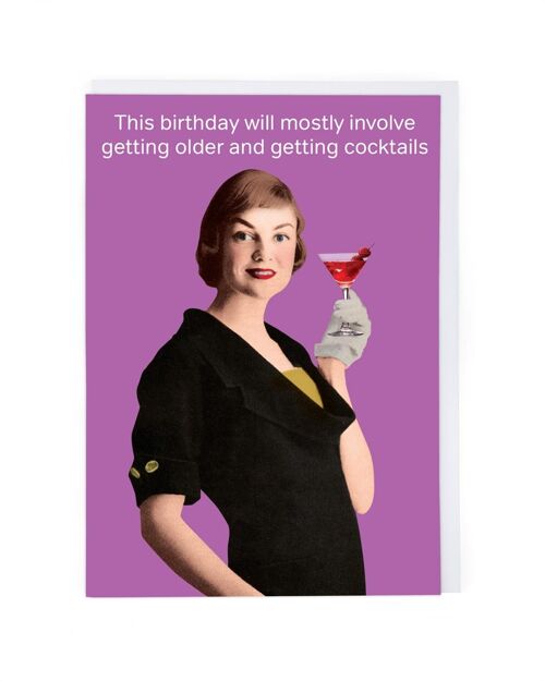 Getting Cocktails Birthday Card