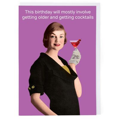 Getting Cocktails Birthday Card