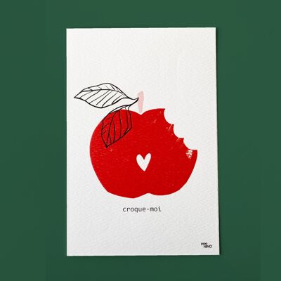 Love postcard - Red apple