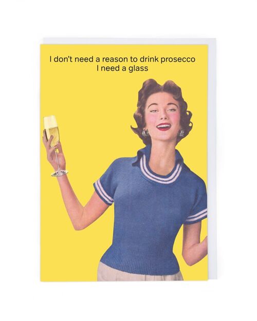 Prosecco Glass Greeting Card