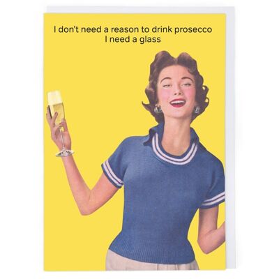 Prosecco Glass Greeting Card