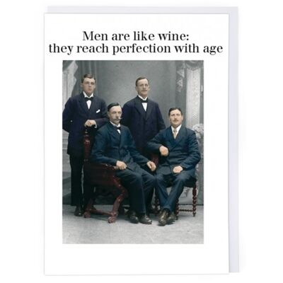 Gli uomini sono come la cartolina d'auguri del vino