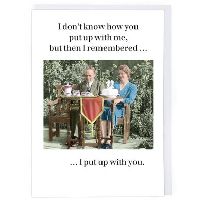 Ich ertrage dich mit Valentinskarte