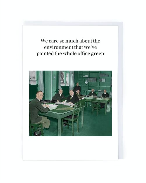 Office Green Greeting Card